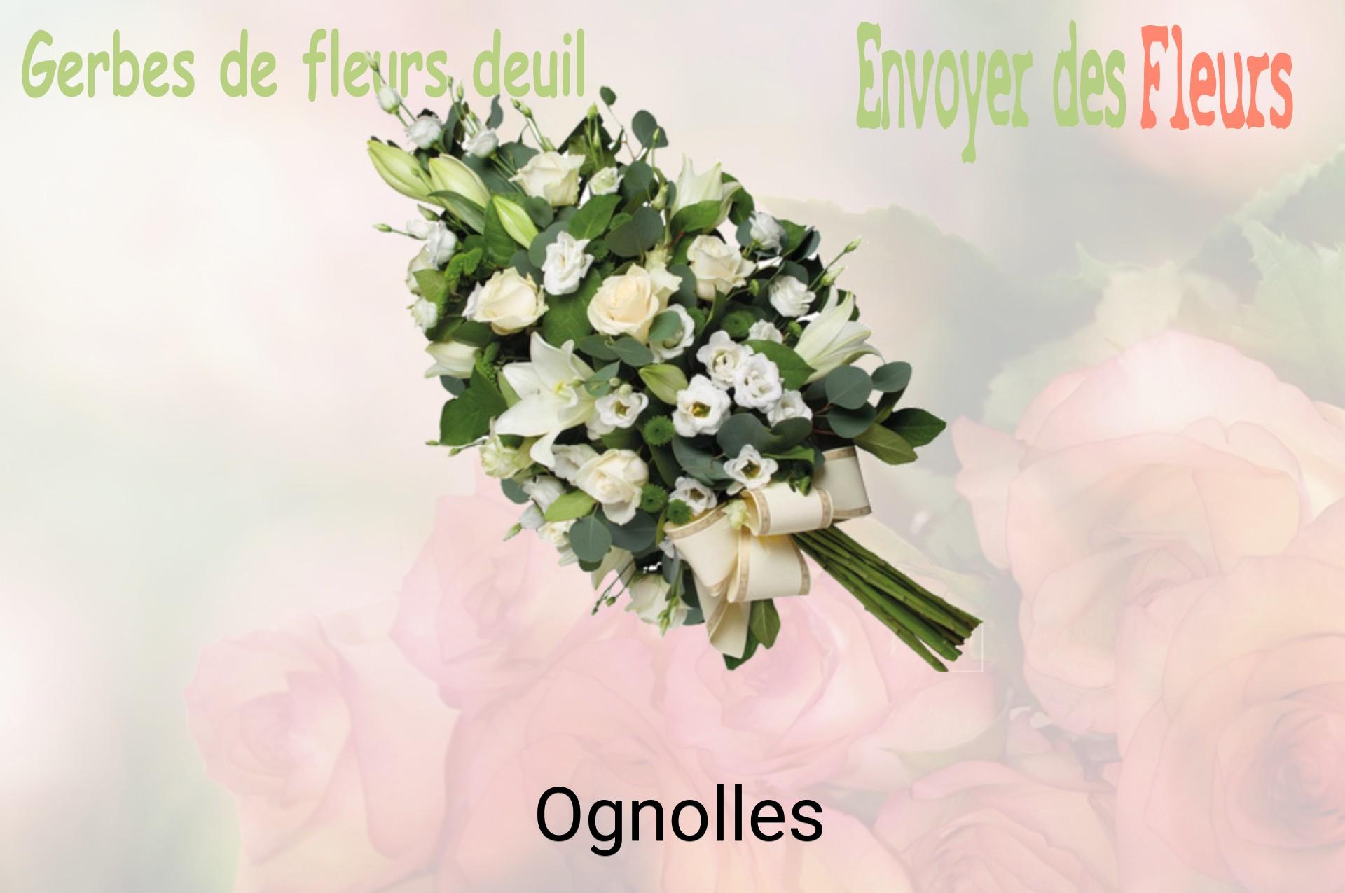 Gerbe de fleurs de deuil livrée à Ognolles